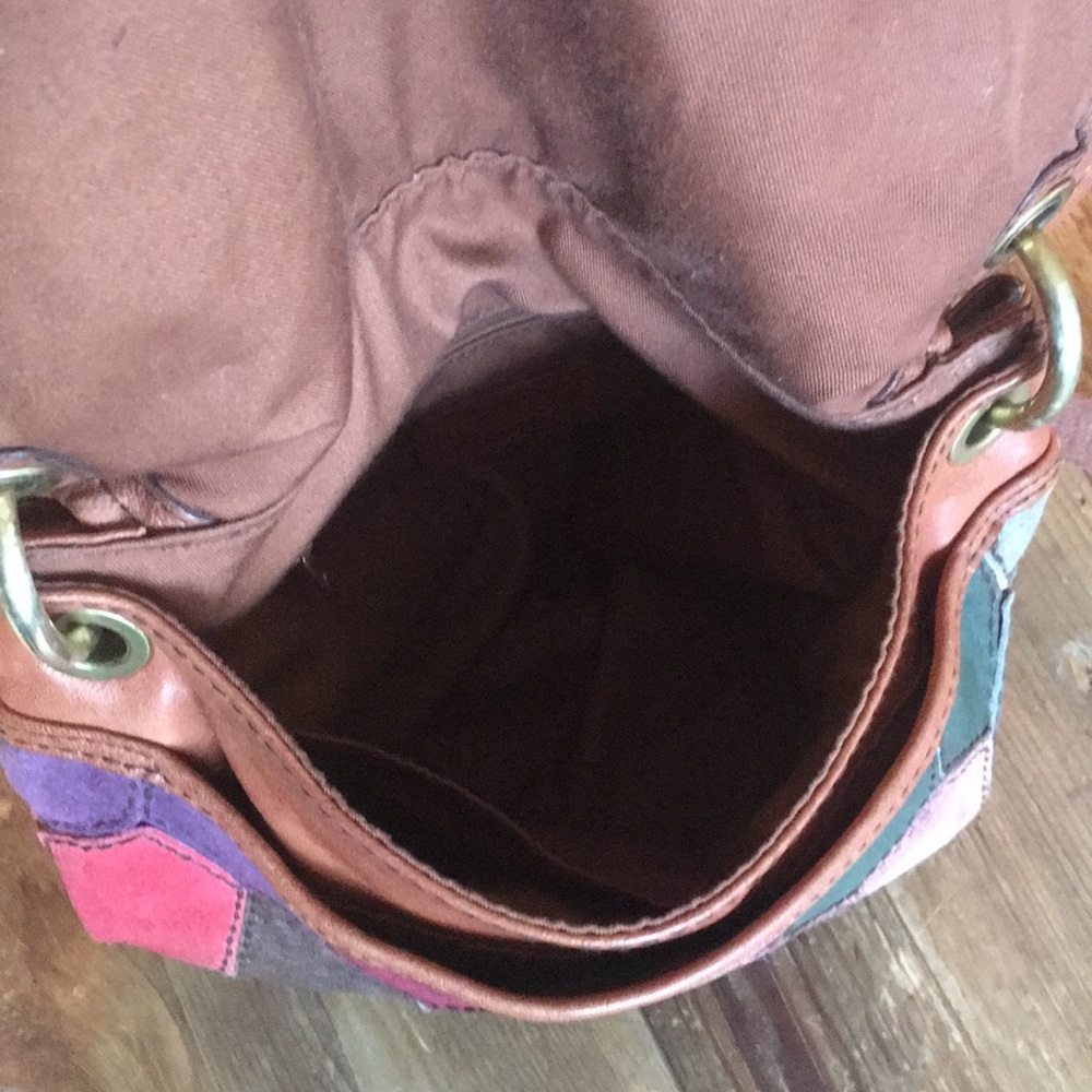 Fossil Vintage Leather Boho Patchwork Crossbody - image 7